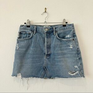Agolde Quinn Distressed Mini Skirt